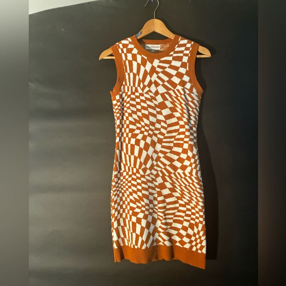 Paloma Wool Orange and White Sheath Mini Dress